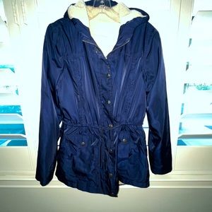 Copper Key Sherpa Lined Hooded Stadium Jacket - Size Medium NWOT